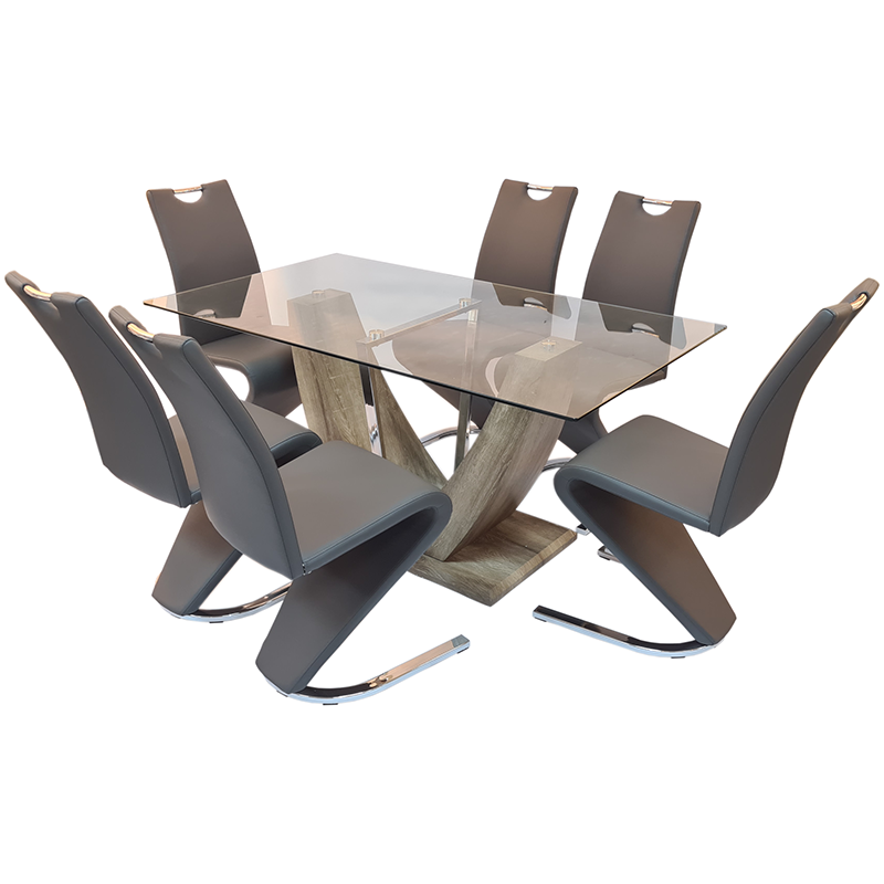 Selene 7pce Glass Dinning Set